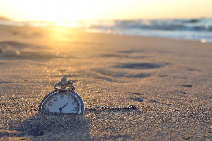 Clock on the beach